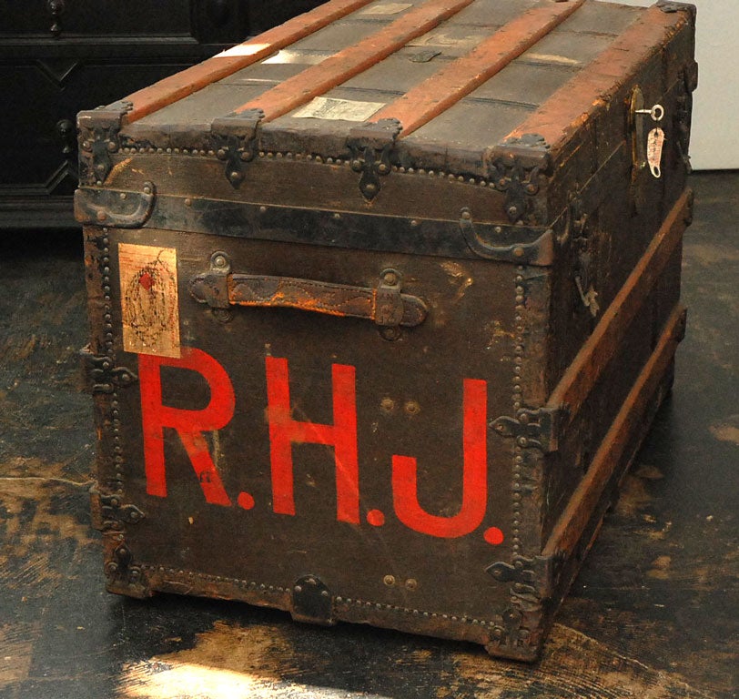 19th Century Initialed Crouch & Fitzgerald trunk