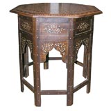 Indian wood and inlay octagonal table