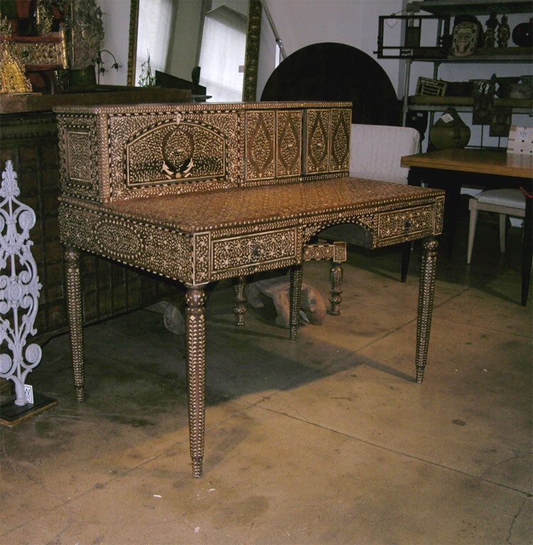 Indian wood and inlay desk