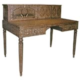 Vintage Indian wood and inlay desk