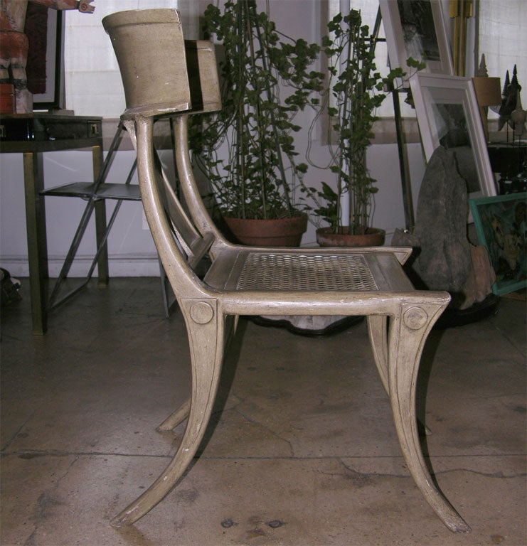 Swedish neoclassical painted metal Klismos chair 2