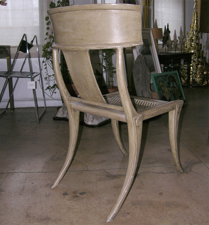 Swedish neoclassical painted metal Klismos chair 4