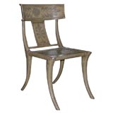 Swedish neoclassical painted metal Klismos chair