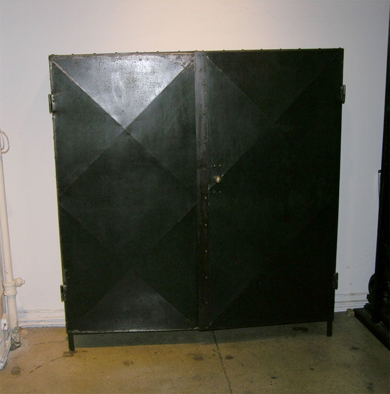 French Metal 2 door Cabinet.