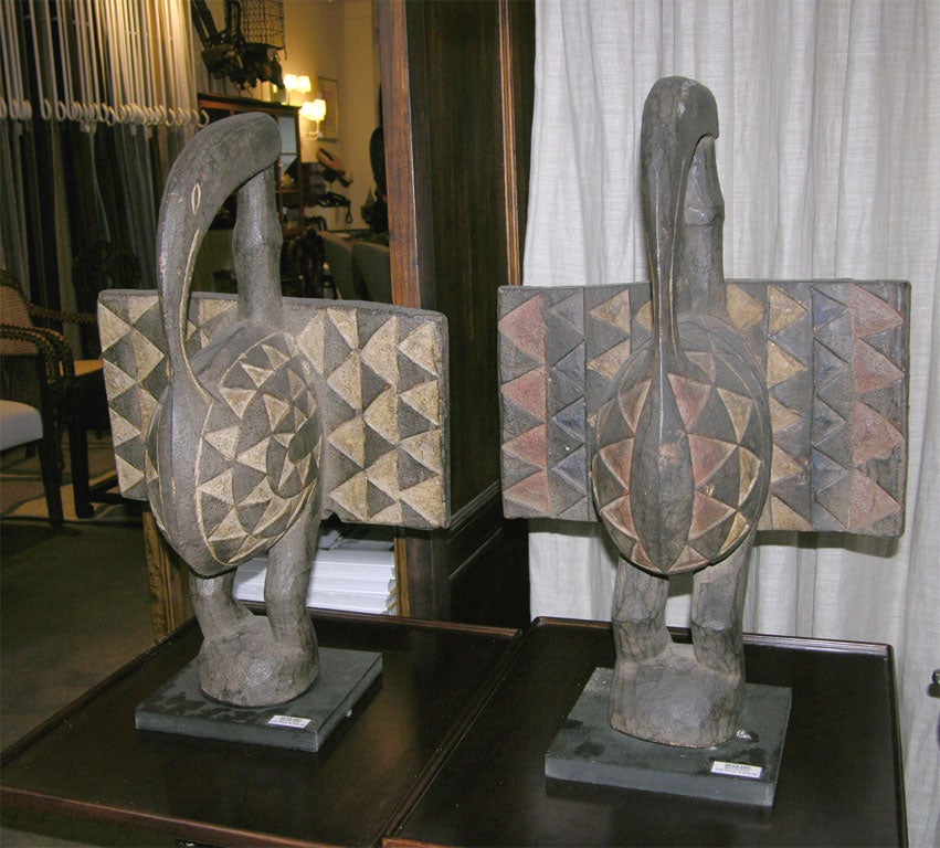 Hand carved wood Senufo Bird headpiece - great details - 8
