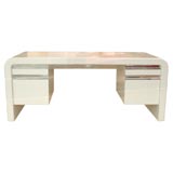 White Lacquer Waterfall Desk