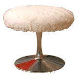 Vintage Round Chrome Stool Attributed to Knoll