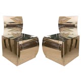 Pair of Chrome and Mirrored End Tables