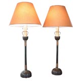 Pair of Japanese Candle Stand Lamps