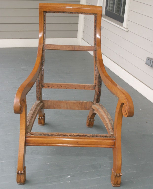 Mahogany Large Classical or Empire Chair For Sale