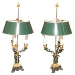 Pair of Louis Phillipe Bouillotte Lamps 9