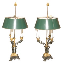 Antique Pair of Louis Phillipe Bouillotte Lamps