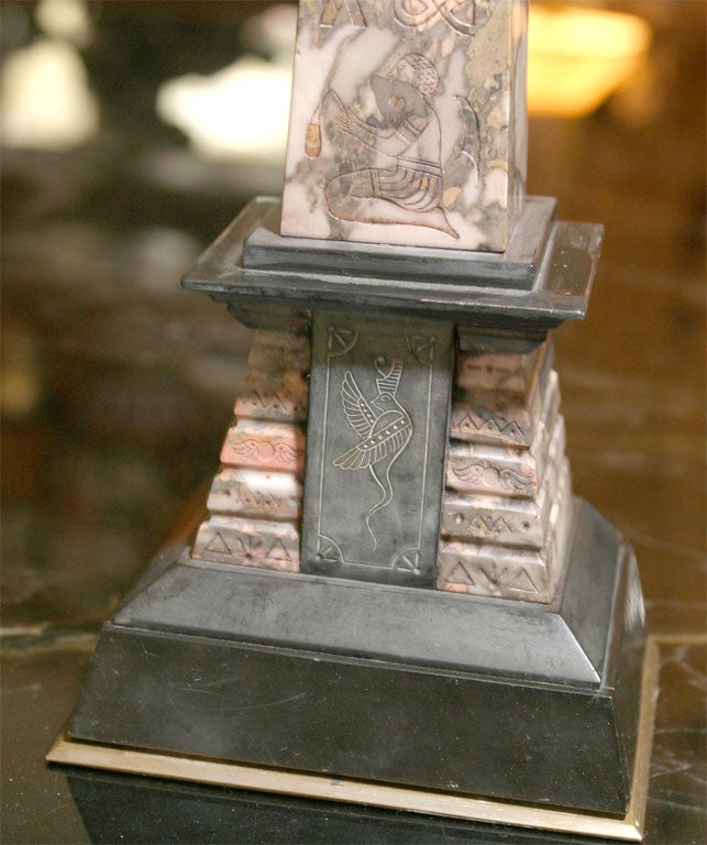 19th Century Marble and Slate Obelisks