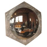 Grey Parchment Hexagonal Mirror