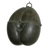 Antique 19th Century Coco de Mer Caddy