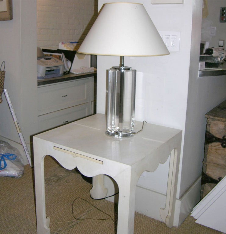 Polished Nickel and Lucite Lamp by Karl Springer