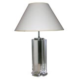 Polished Nickel and Lucite Lamp by Karl Springer
