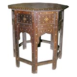 Indian Finely Inlaid 19th Century Octagonal Side Table