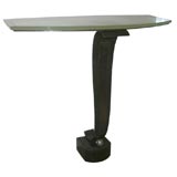 Hammered Steel and Glass Console