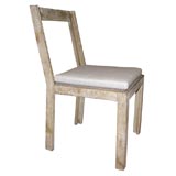 Set of Four Limed Oak and Cane Chairs