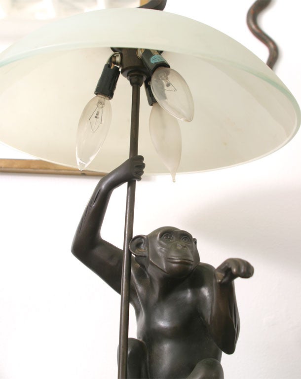 SCULPTURAL MONKEY LAMP BY LEVERRIER? 2