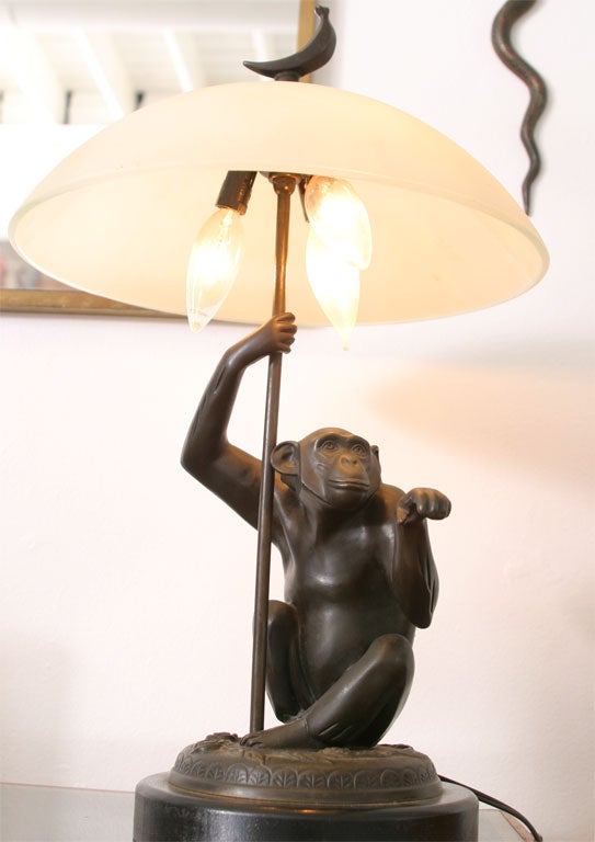 SCULPTURAL MONKEY LAMP BY LEVERRIER? 4