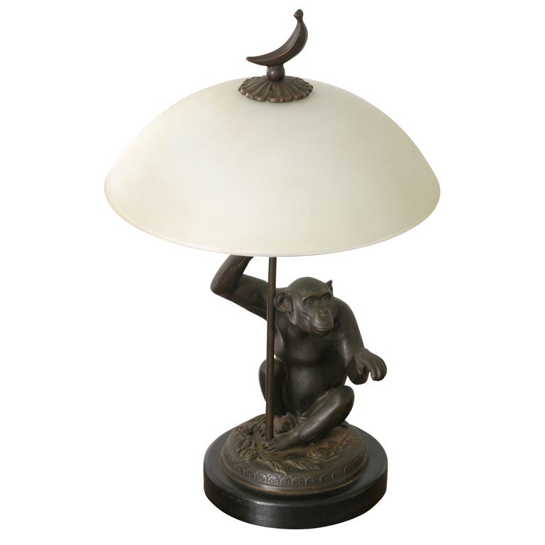 SCULPTURAL MONKEY LAMP BY LEVERRIER?