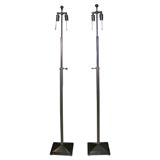 #3706 Pair of Brass with Bronze Patina Floor Lamps #3706 Pair of Brass with Bronze Patina Floor Lamps