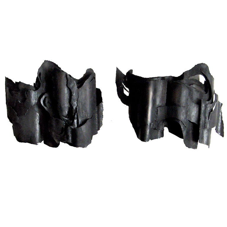 Pair of mid-century art studio wall sconces Paul Evans style