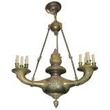 Antique Circa 1900 bronze chandelier