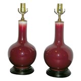 Pair of Sang de Boeuf Lamps