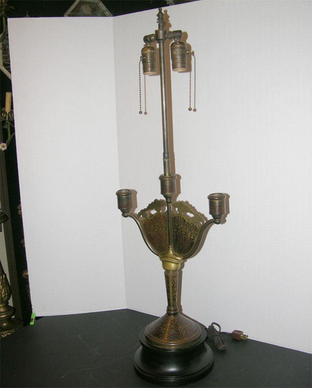 Art Nouveau Candlestick Table Lamps