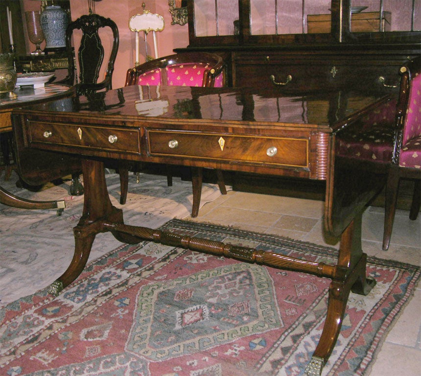 Regency Mahogany Crossbanded Sofa Table, ca 1805