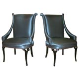 Pair of 1940s High Back Chairs by Grosfeld House