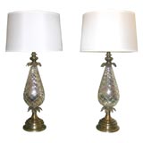 Pair of Mercury Glass Acanthus Lamps