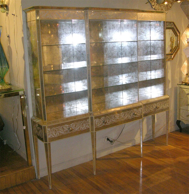 Silver leaf display cabinet