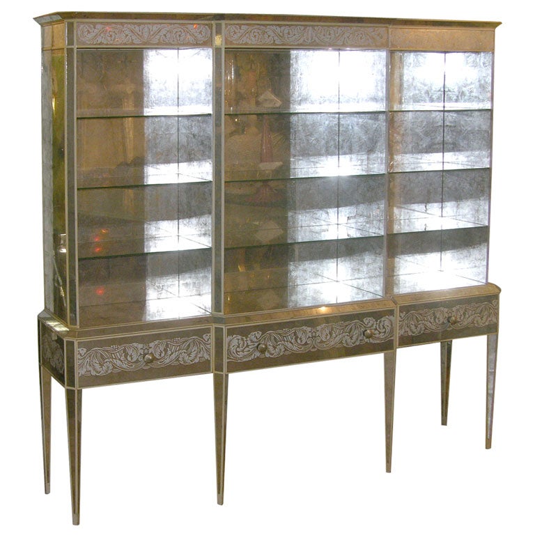 Silver leaf display cabinet