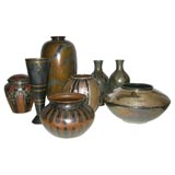 Collection of German metal vases by WMF