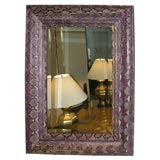 Mirror with Frame Covered in Purple Python by Karl Springer