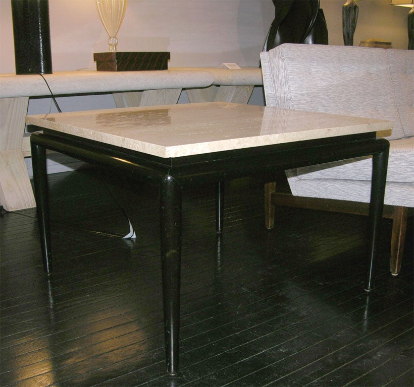 End Table with Travertine Top designed by T.H. Robsjohn-Gibbings