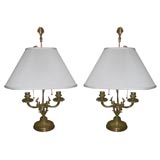 pair of antique French bronze table lamps