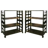 Vintage Machine Age Perforated Shelves