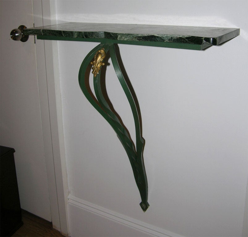 Metal Wall Console with Marble Top