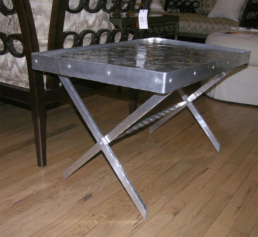 American Unique Aluminum Tray Table by Wendell August Forge