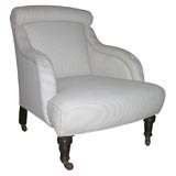 Upholstered Armchair on Turned Legs