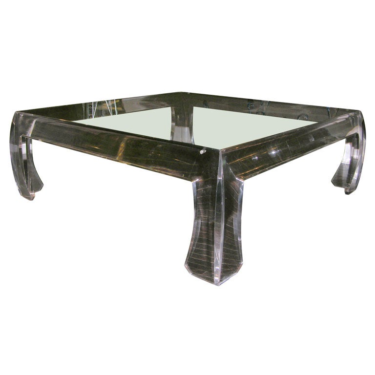 Ming Lucite Cocktail Table For Sale