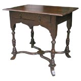Period William & Mary Wavy  X-Frame Stretcher Base Side Table