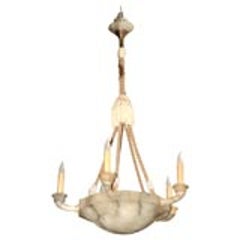 Antique Continental European Alabaster Light Fixture 8