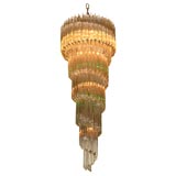 1970's Italian Glass Spiral (Corkscrew) Cascade Chandelier