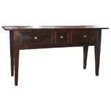 Antique French Elm and Fruitwood Server